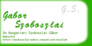 gabor szoboszlai business card